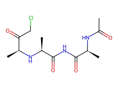 N-acetylalanyl-alanyl-alanine chloromethyl ketone structure