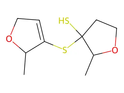 3-((2,5-Dihydro-2-methyl-3-furyl)thio)tetrahydro-2-methylfuran-3-thiol structure