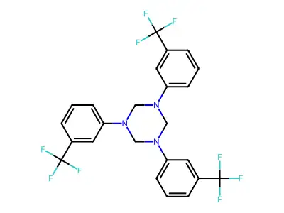 1,3,5-Tris[3-(trifluoromethyl)phenyl]-1,3,5-triazinane structure