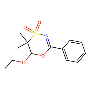 5,5-Dimethyl-4,4-dioxido-2-phenyl-5,6-dihydro-1,4,3-oxathiazin-6-yl ethyl ether structure