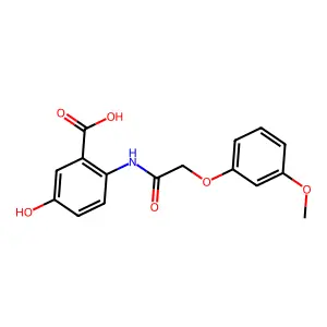 5-Hydroxy-2-{[(3-methoxyphenoxy)acetyl]amino}benzoic acid structure