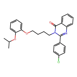 2-(4-Chlorophenyl)-3-[4-(2-propan-2-yloxyphenoxy)butyl]quinazolin-4-one structure