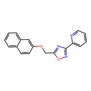 5-(Naphthalen-2-yloxymethyl)-3-pyridin-2-yl-1,2,4-oxadiazole structure
