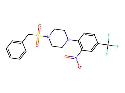 1-Benzylsulfonyl-4-[2-nitro-4-(trifluoromethyl)phenyl]piperazine structure