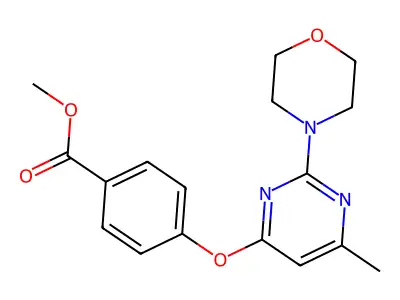 Methyl 4-((6-methyl-2-morpholinopyrimidin-4-yl)oxy)benzoate structure