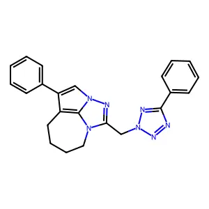 2,2a,8a-Triazacyclopent[cd]azulene, 5,6,7,8-tetrahydro-4-phenyl-1-[(5-phenyl-2H-tetrazol-2-yl)methyl]- structure