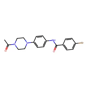 N-[4-(4-acetylpiperazin-1-yl)phenyl]-4-bromobenzamide structure