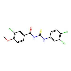 3-chloro-N-[(3,4-dichlorophenyl)carbamothioyl]-4-methoxybenzamide structure