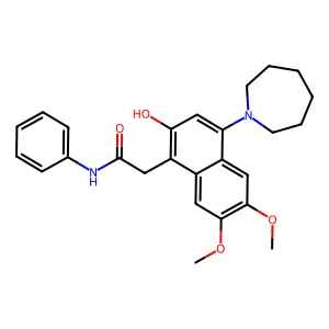 2-(4-(azepan-1-yl)-2-hydroxy-6,7-dimethoxynaphthalen-1-yl)-N-phenylacetamide structure