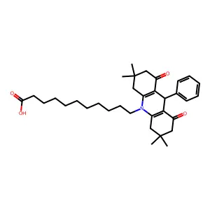 11-(3,3,6,6-tetramethyl-1,8-dioxo-9-phenyl-4,5,7,9-tetrahydro-2H-acridin-10-yl)undecanoic Acid structure