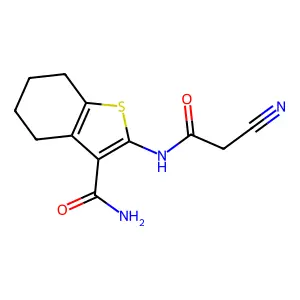 2-(2-Cyanoacetamido)-4,5,6,7-tetrahydro-1-benzothiophene-3-carboxamide structure