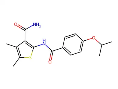 2-(4-Isopropoxybenzamido)-4,5-dimethylthiophene-3-carboxamide structure