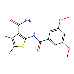 2-[(3,5-Dimethoxybenzoyl)amino]-4,5-dimethylthiophene-3-carboxamide structure