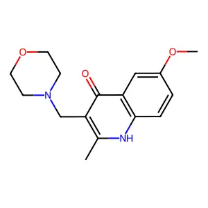 6-methoxy-2-methyl-3-(morpholin-4-ylmethyl)-1H-quinolin-4-one structure