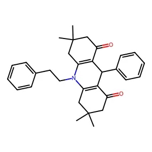 3,3,6,6-tetramethyl-9-phenyl-10-(2-phenylethyl)-3,4,6,7,9,10-hexahydroacridine-1,8(2H,5H)-dione structure