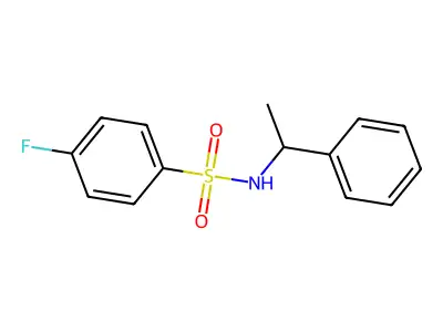4-fluoro-N-(1-phenylethyl)benzenesulfonamide structure