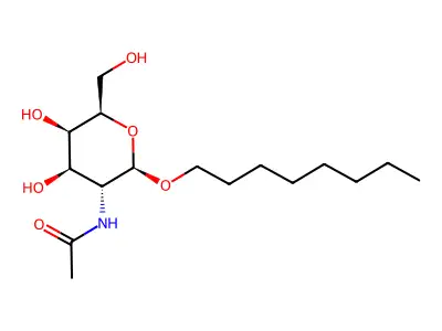 N-(4,5-Dihydroxy-6-hydroxymethyl-2-octyloxy-tetrahydro-pyran-3-yl)-acetamide structure