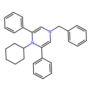 4-Benzyl-1-cyclohexyl-2,6-diphenyl-1,4-dihydropyrazine structure