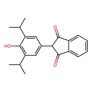 2-[4-Hydroxy-3,5-di(propan-2-yl)phenyl]-1H-indene-1,3(2H)-dione structure