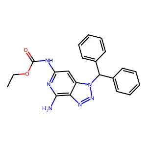 ethyl N-(4-amino-1-benzhydryltriazolo[4,5-c]pyridin-6-yl)carbamate structure