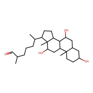 (3alpha,5beta,7alpha,12alpha)-3,7,12-Trihydroxycholestan-26-al structure