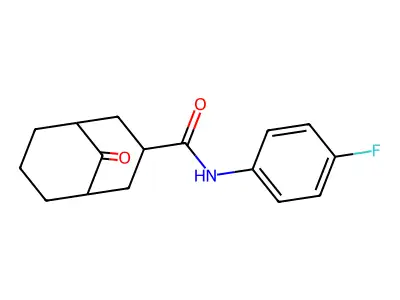 N-(4-fluorophenyl)-9-oxobicyclo[3.3.1]nonane-3-carboxamide structure