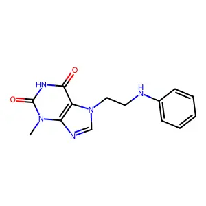 7-(2-Anilinoethyl)-3-methylpurine-2,6-dione structure