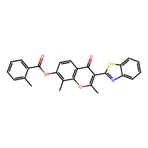[3-(1,3-Benzothiazol-2-yl)-2,8-dimethyl-4-oxochromen-7-yl] 2-methylbenzoate structure