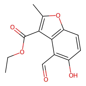 Ethyl 4-formyl-5-hydroxy-2-methyl-1-benzofuran-3-carboxylate structure