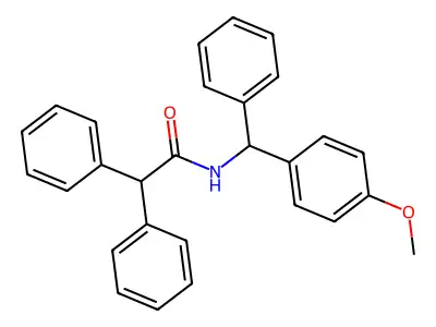 N-[(4-methoxyphenyl)-phenylmethyl]-2,2-diphenylacetamide structure