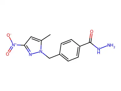 4-[(5-methyl-3-nitro-1H-pyrazol-1-yl)methyl]benzohydrazide structure