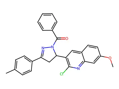 (5-(2-chloro-7-methoxyquinolin-3-yl)-3-(p-tolyl)-4,5-dihydro-1H-pyrazol-1-yl)(phenyl)methanone structure