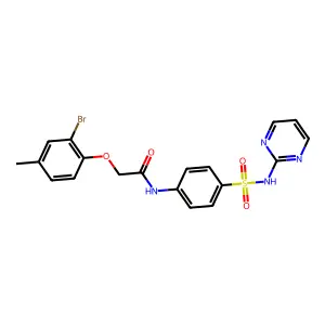 2-(2-bromo-4-methylphenoxy)-N-[4-(pyrimidin-2-ylsulfamoyl)phenyl]acetamide structure