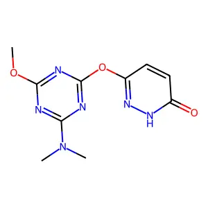 6-{[4-(Dimethylamino)-6-methoxy-1,3,5-triazin-2-yl]oxy}-3-pyridazinol structure