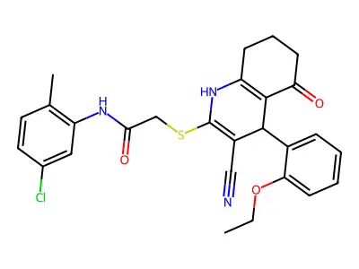 N-(5-chloro-2-methylphenyl)-2-{[3-cyano-4-(2-ethoxyphenyl)-5-oxo-1,4,5,6,7,8-hexahydroquinolin-2-yl]sulfanyl}acetamide structure