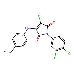 3-Chloro-1-(3,4-dichlorophenyl)-4-(4-ethylanilino)pyrrole-2,5-dione structure