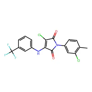 3-chloro-1-(3-chloro-4-methylphenyl)-4-[3-(trifluoromethyl)anilino]pyrrole-2,5-dione structure