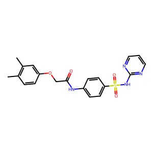 2-(3,4-dimethylphenoxy)-N-[4-(pyrimidin-2-ylsulfamoyl)phenyl]acetamide structure