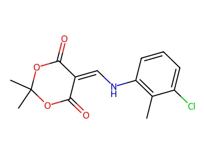 5-{[(3-chloro-2-methylphenyl)amino]methylidene}-2,2-dimethyl-1,3-dioxane-4,6-dione structure