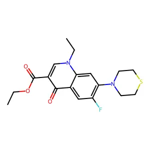 Ethyl 1-ethyl-6-fluoro-4-oxo-7-thiomorpholin-4-ylquinoline-3-carboxylate structure