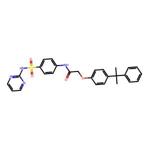 2-[4-(2-phenylpropan-2-yl)phenoxy]-N-[4-(pyrimidin-2-ylsulfamoyl)phenyl]acetamide structure