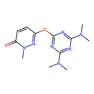 6-[[4,6-Bis(dimethylamino)-1,3,5-triazin-2-yl]oxy]-2-methylpyridazin-3-one structure