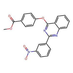 Methyl 4-((2-(3-nitrophenyl)quinazolin-4-yl)oxy)benzoate structure