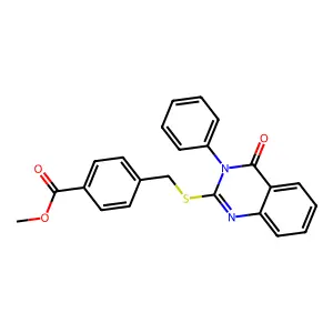 Methyl 4-(((4-oxo-3-phenyl-3,4-dihydroquinazolin-2-yl)thio)methyl)benzoate structure