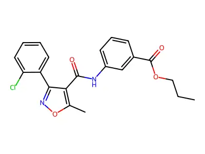Propyl 3-{[3-(2-chlorophenyl)-5-methylisoxazol-4-yl]carbonylamino}benzoate structure