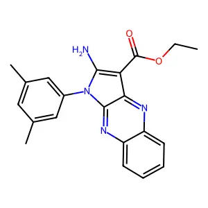 ethyl 2-amino-1-(3,5-dimethylphenyl)-1H-pyrrolo[2,3-b]quinoxaline-3-carboxylate structure