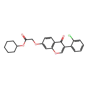 Cyclohexyl 2-[3-(2-chlorophenyl)-4-oxochromen-7-yloxy]acetate structure