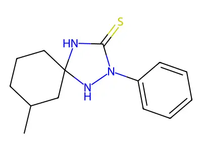 7-Methyl-2-phenyl-1,2,4-triazaspiro[4.5]decane-3-thione structure