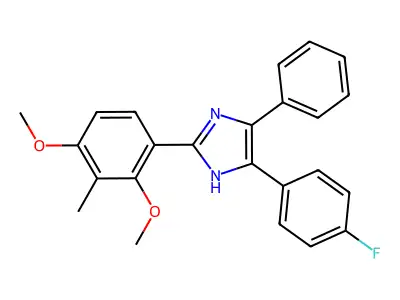 2-(2,4-dimethoxy-3-methylphenyl)-5-(4-fluorophenyl)-4-phenyl-1H-imidazole structure