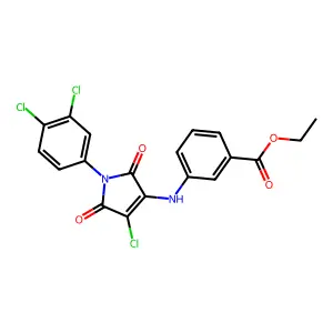 ethyl 3-((4-chloro-1-(3,4-dichlorophenyl)-2,5-dioxo-2,5-dihydro-1H-pyrrol-3-yl)amino)benzoate structure
